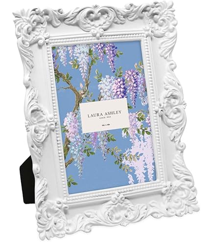 Amazon.com - Laura Ashley 4x6 White Floral Textured Hand-Crafted
