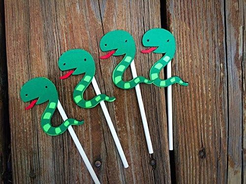 12 SNAKE Themed Cupcake Toppers