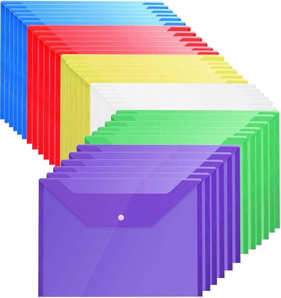 Plastic Envelopes with Snap Closure 36Pack Poly