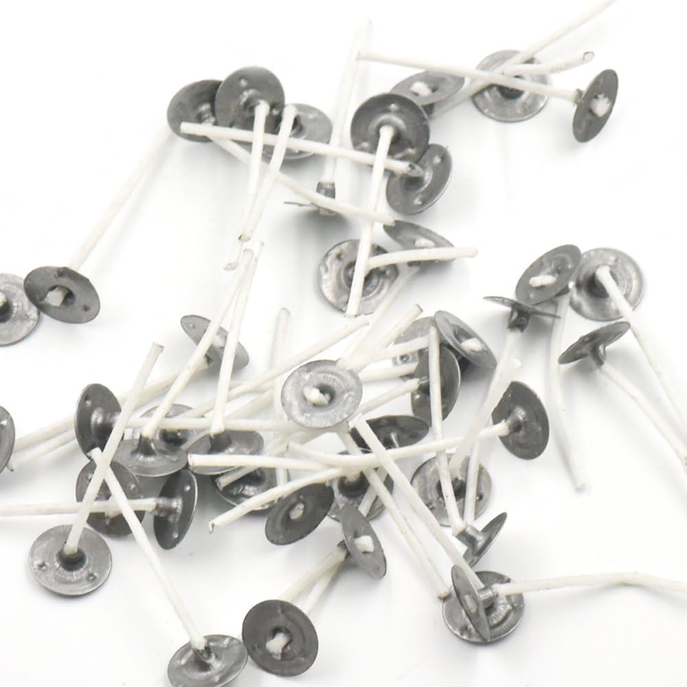 Bluemoona 200 Pcs - 40mm 1 5/8" CANDLE WICKS Pretabbed ZINC CORE Candle Making