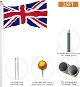 Bonnlo 25ft Upgraded Sectional Aluminum Flagpole UK 3x5 Flag Kit view 6