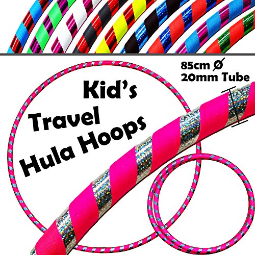 KID s HULA HOOPS - Quality Weighted Childrenâ€™s Hula Hoops! Great For Exercise, Dance, Fitness & FUN! NO Instructions needed! Same Day Dispatch! (UV Pink / Silver Glitter)