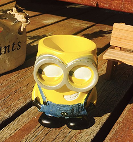 YOURNELO Creative Cute Cartoon Adorable Yellow Minions Despicable Me Pencil Pen Holder Case Vase Desk Organizer Accessories Gift (B)