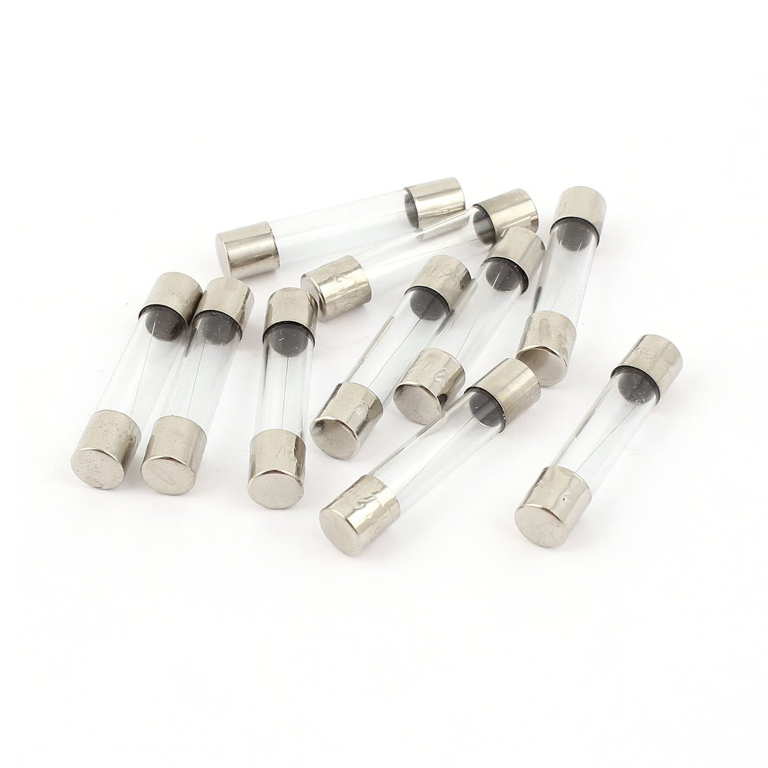 sourcingmap 10 Pcs 250V 2A 2000mA Quick Fast Blow Glass Fuses Tubes 6mm x 30mm