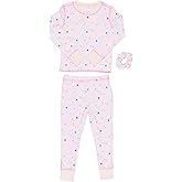 TAHARI girls Long Sleeve Top and Pants Pajama Set With Accessory