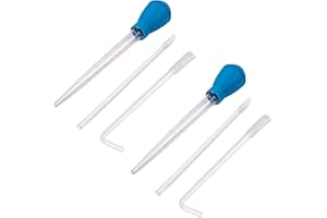 LIGHUFEIC 2 Pack Aquarium Coral Feeder Waste Cleaner Fish Tank Dropper with L-Extension Tube,Coral Feeder for Marine Fish & Reef Aquarium with Extension Tube - Accurate Dispensing Spot(Blue)