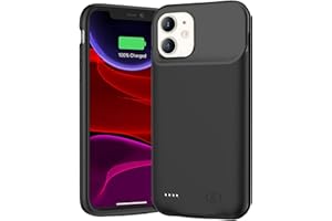 MAXBEAR Battery Case for iPhone 11, Newest 7000mAh Slim Portable Protective Charging case Compatible with iPhone 11 (6.1 inch) Rechargeable Battery Pack Charger Case (Black)