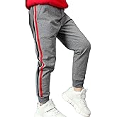 FLOWERKIDS Boys Jogger Pants Striped Cotton Sweatpants Adjustable Waist Trousers Age 5-14 Years