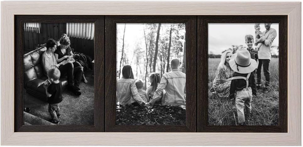 SweeHome Collage Picture Frame with Three Removable 4x6 Frames, Plexiglass Fronts,Wall ,Photo Frame for Home Office Decor