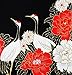 Furoshiki Japanese Traditional Wrapping Cloth Tapestry Made in Japan, Moon and Crane, 19.7x19.7inches (50x50cm)