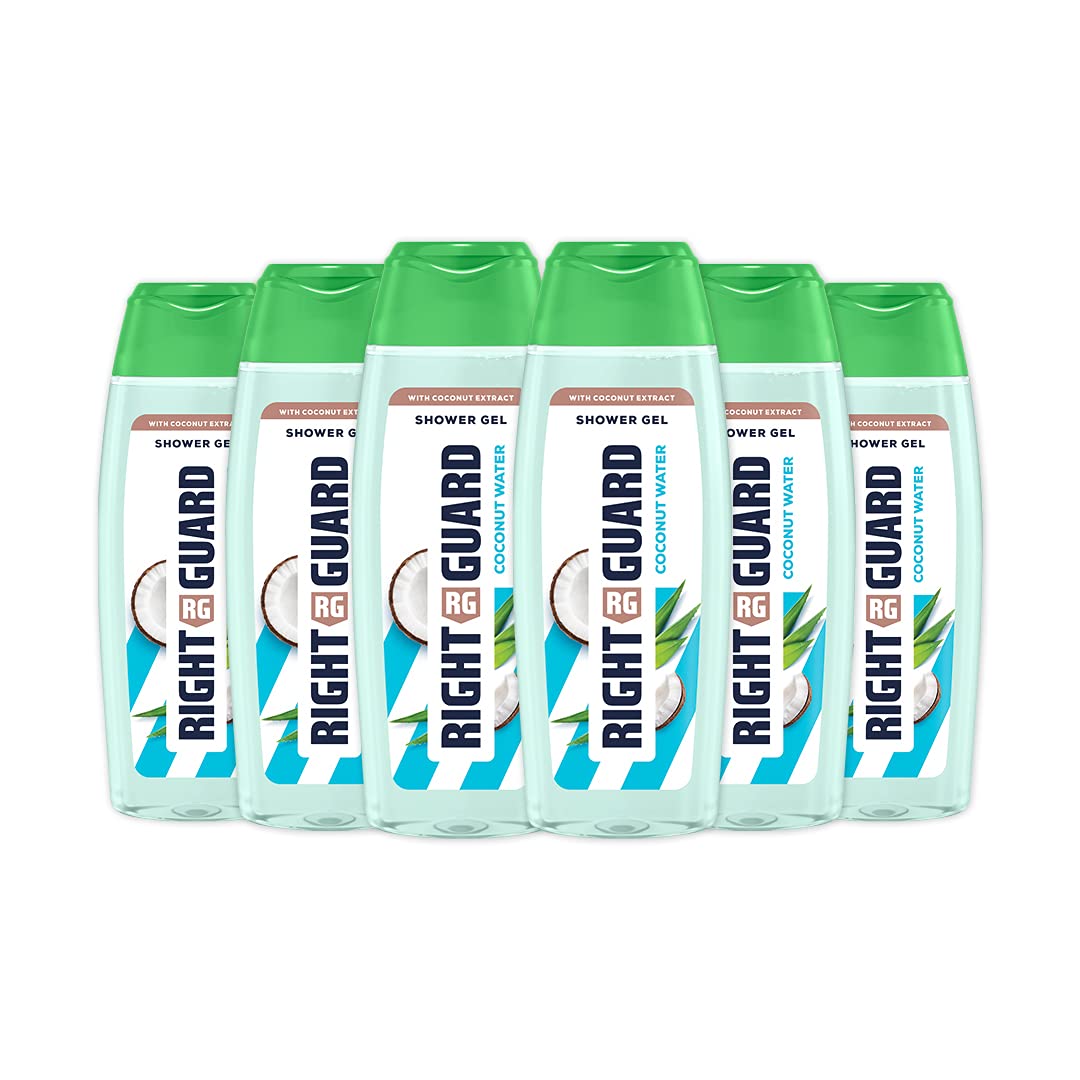 Right Guard Women Shower Gel Body Wash with Coconut Extract, Multipack, 250 ml (Pack of 6)