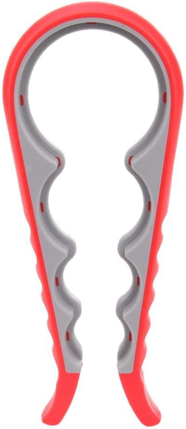 Lid Jar Opener 4 In 1 Handy Screw Cap Jar Openers Multi Purpose Can Opener Bottle Lid Grip Wrench Bottle Kitchen Gadgets,Red
