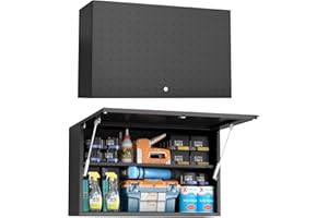 Polup Metal Wall Cabinet for Garage, Garage Cabinet Wall Mounted, Lockable Small Tool Cabinet with Adjustable Shelf, Hanging Cabinet for Warehouse, Workshop, 20" Hx 32" W x 13" D - Assembly Required