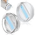 2Pcs 40 OZ Tumbler Lid Compatible with Stanley Cup, Durablee Replacement Lids for Stanle Adventure Quencher Travel Tumbler 40 OZ, Spill-Proof Tumbler Cover (Fog + Fog Transparent)