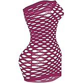 Vorifun Sexy Womens Strapless Fishnet Lingerie Sleepwear Mini Dress Tube Chemise Bodysuit One Size