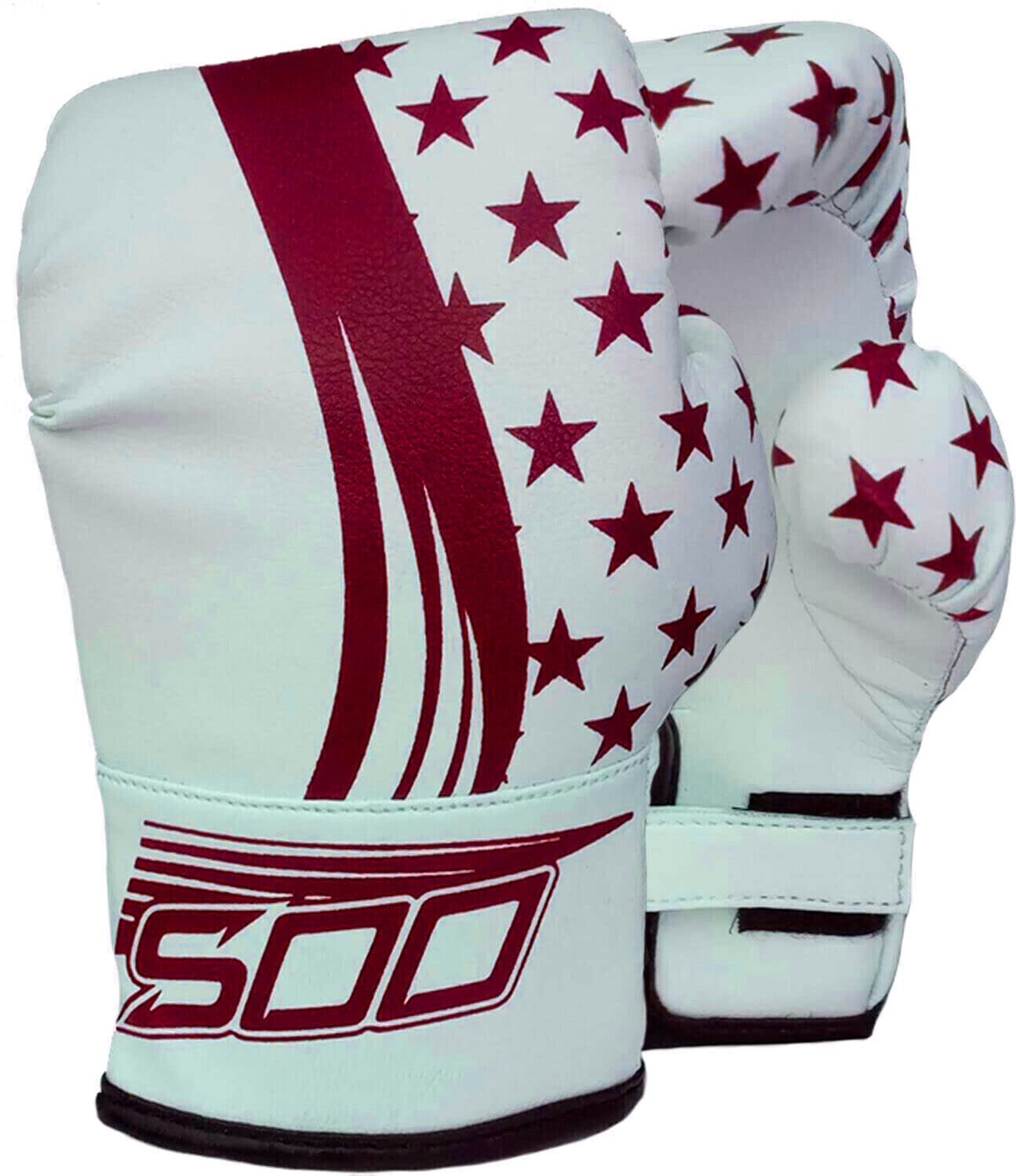 Kids Junior 2oz Pro Boxing Gloves, Kickboxing Fight Gloves, Sparring Training Punching Mitts, Heavy Bag Punch Bag MItt for Boxing Fighting Gloves Girls & Boys (Red/White)