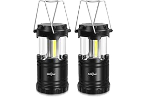 ILEEDear LED Camping Lantern, Battery Operated Lights, Adjustable Brightness for Camping, Emergencies, Power Outages, Outdoor Collapsible Lanterns, 2 Pack
