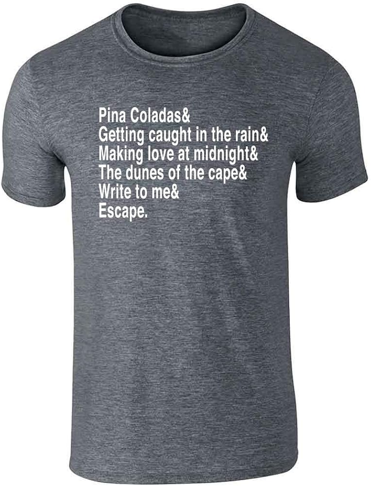 Pina Colada Ampersand List Funny Graphic Tee T-Shirt for Men