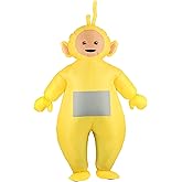 Inflatable Laa-Laa Teletubbies Adult Costume with Fan and Battery Pack -Officially Licensed, Full Body Suit