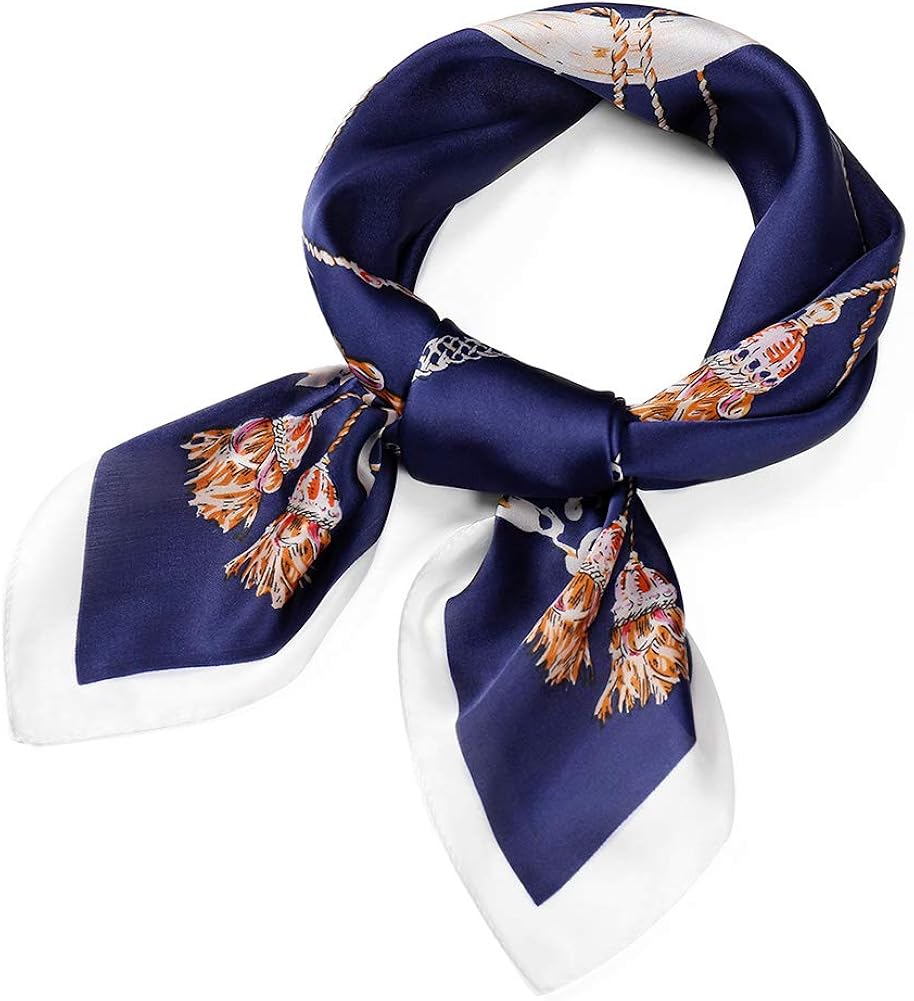 Satin Silk Scarves for Women and Girls, Premium Summer Square Neck