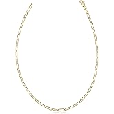 Au Naturale 10k Yellow Gold Paperclip Link Chain Bracelet (2.5 mm, 7 inch) | Minimalist Jewelry for Women