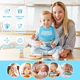 Vicloon Silicone Baby Bibs 2-Pack Adjustable Waterproof Food Catcher Pocket view 7