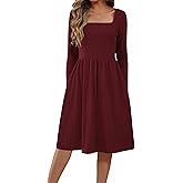 ZEAGOO Women Dresses Spring Fall 2026 Sweater Dress Long Sleeve Casual Knit Dresses with Pockets