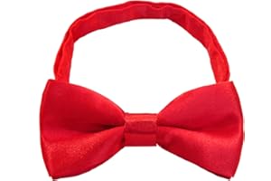 Mantieqingway Bow Ties for Boys, Pre-Tied Adjustable Tuxedo Solid Color Kids Bowtie for Wedding Prom Party Graduation Casual