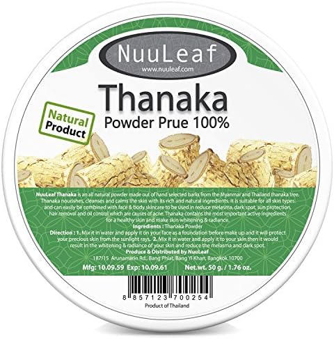 Pure Thanaka Face Powder – Reduces Melasma &amp; Dark Spot Treatment – Sun Protection - Skin Whitening &amp; Radiance Help Anti-Acne + Aging, Acne Scars Removal, Age Spots