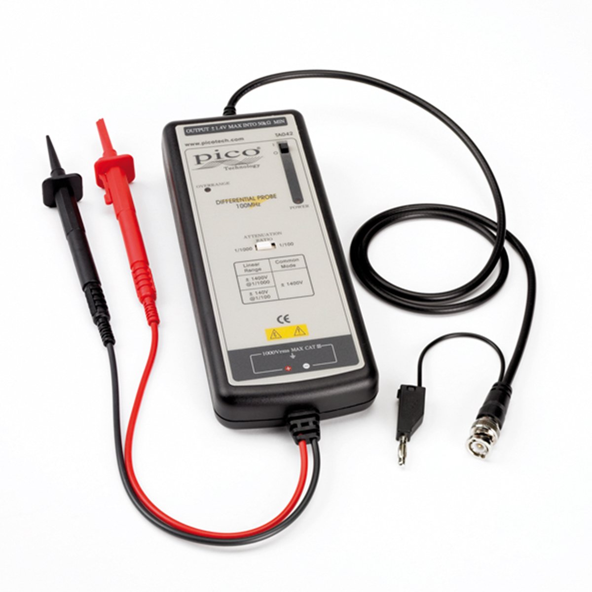Pico Technology TA042 100 MHz 1400 V differential oscilloscope probe 100:1/1000:1