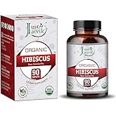 Just Jaivik 100% Organic & Pure Hibiscus (Rosa Sabdariffa) Tablets As Dietary Supplements - 750mg (90 Tablets) | Detoxification | Cardiac Health*