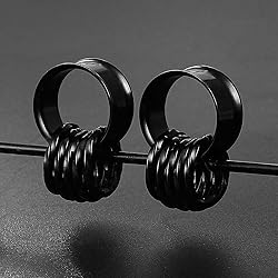 Twolobes 2 PCS Black Ear Gauges With 10 twisty nose