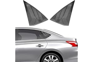XYHGM for Nissan Sentra 2013-2019 Exterior Accessories Sporty Car Rear Side Window Louvers Air Vent Scoop Shades Cover Trim Blinds 2PCS(Carbon Fiber)