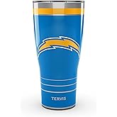 Tervis Traveler NFL Los Angeles Chargers - MVP Triple Insulated Tumbler Travel Cup Keeps Drinks Cold & Hot, 30oz, Stainless Steel