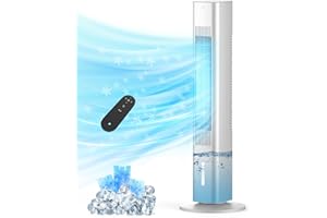 ZENGALEFLOW Windowless Portable Air Conditioner, 35'' Evaporative Air Cooler w/1.2L Water Tank, 3 lce Packs, 7H Timer, 60° Oscillation Swamp Cooler, 3-IN-1 Portable AC Unit for Room Bedroom, White