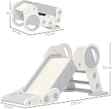 AIYAPLAY Toddler Slide Foldable Indoor Outdoor Grey PE PP 1.5-3 Years Old view 7