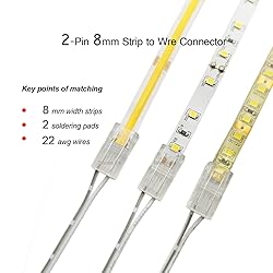 Biantie La 2-Pin 8mm COB Strip to Wire Connector