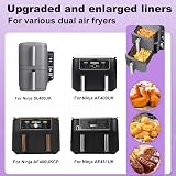 YQL 2Pcs Perforated Silicone Air Fryer Liners for Ninja Dual 9.5L SL400UK view 5