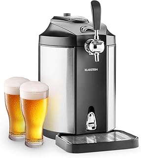 Klarstein Skal - universelle Bierzapfanlage mit integriertem Bierkühler, Kühlung auf 2-12 °C, thermoelektrisches Kühlsystem, 38 dB, Temperaturanzeige, inkl. Adapter für Heineken-Fässer, grausilber