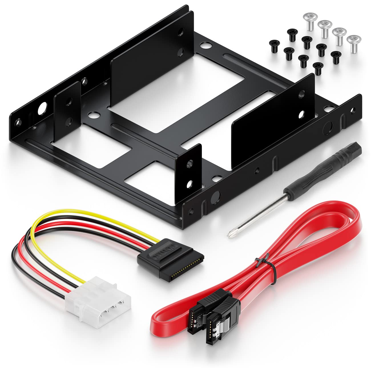 deleyCON Installation Frame for 2.5" Hard Drive SSD to 3.5" - Adapter Hard Disk Installation Frame (up to 2x 2.5" Hard Disk HDD or SSD) Removable Frame Bracket
