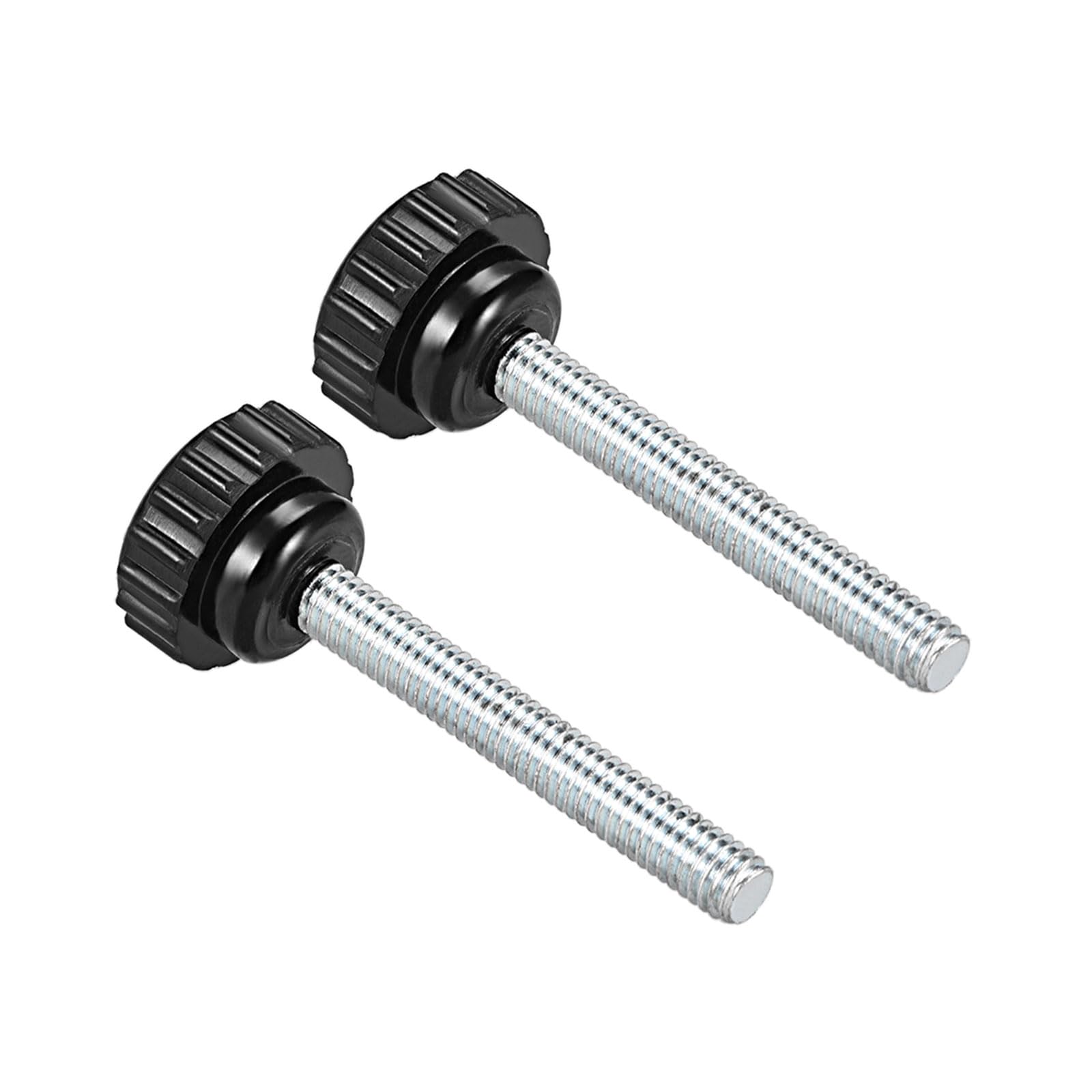 CoCud Knurled Clamping Knobs, M6 x 44mm Male Thread 21mm Head, Thermoset Plastic Thumb Screw Grip Bolt Knobs Black - (Applications: for Lathe Machinery), 2-Pieces