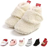 GDSDYM Baby Booties Cozy Fleece Slippers Soft Baby Shoes With Gripper Soles, Winter Warm Infant Newborn Crib Sock Shoes First Walkers