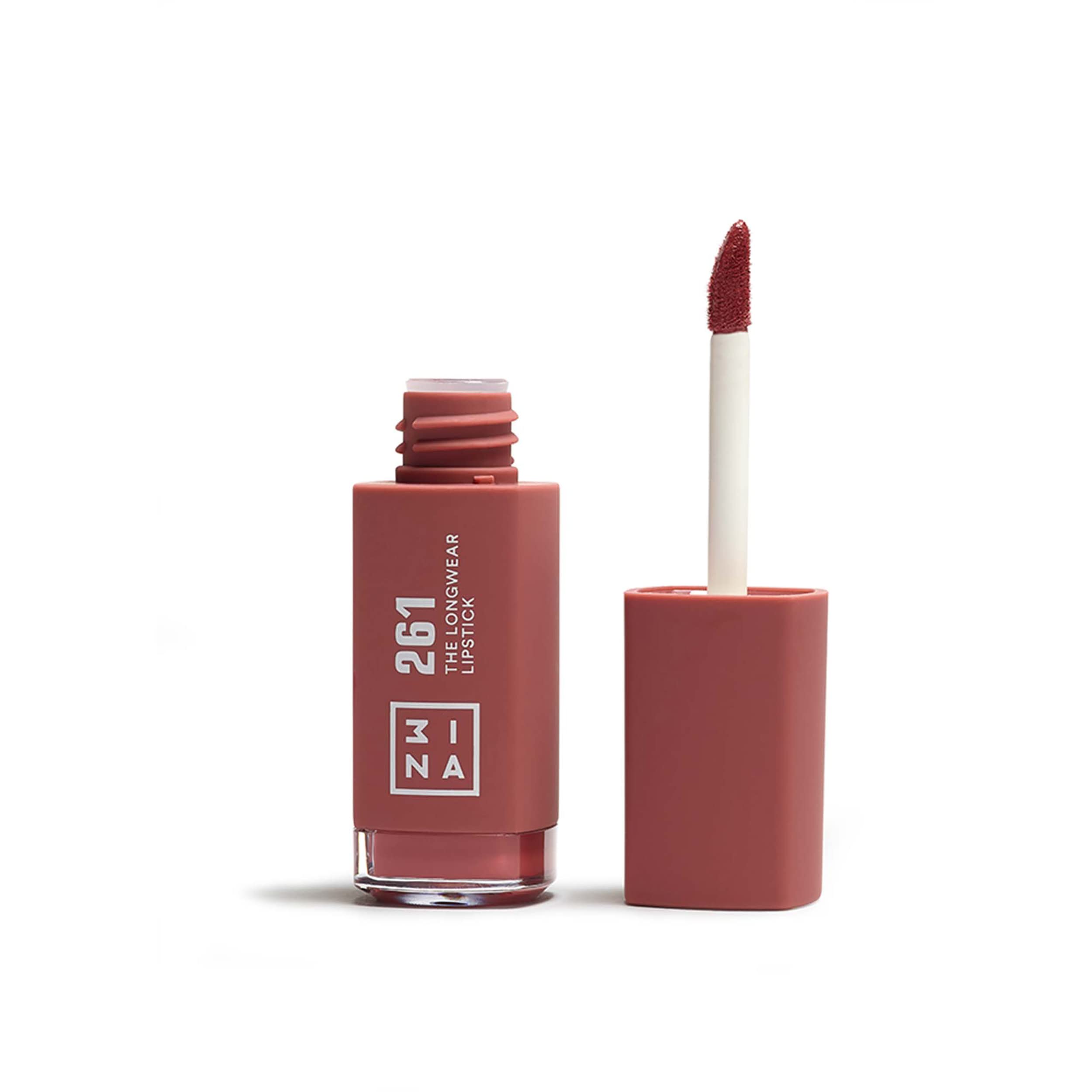 3INA MAKEUP - The Longwear Lipstick 261 - Dark nude Long Lasting Lipstick - Matte Liquid Lipstick with Hyaluronic Acid