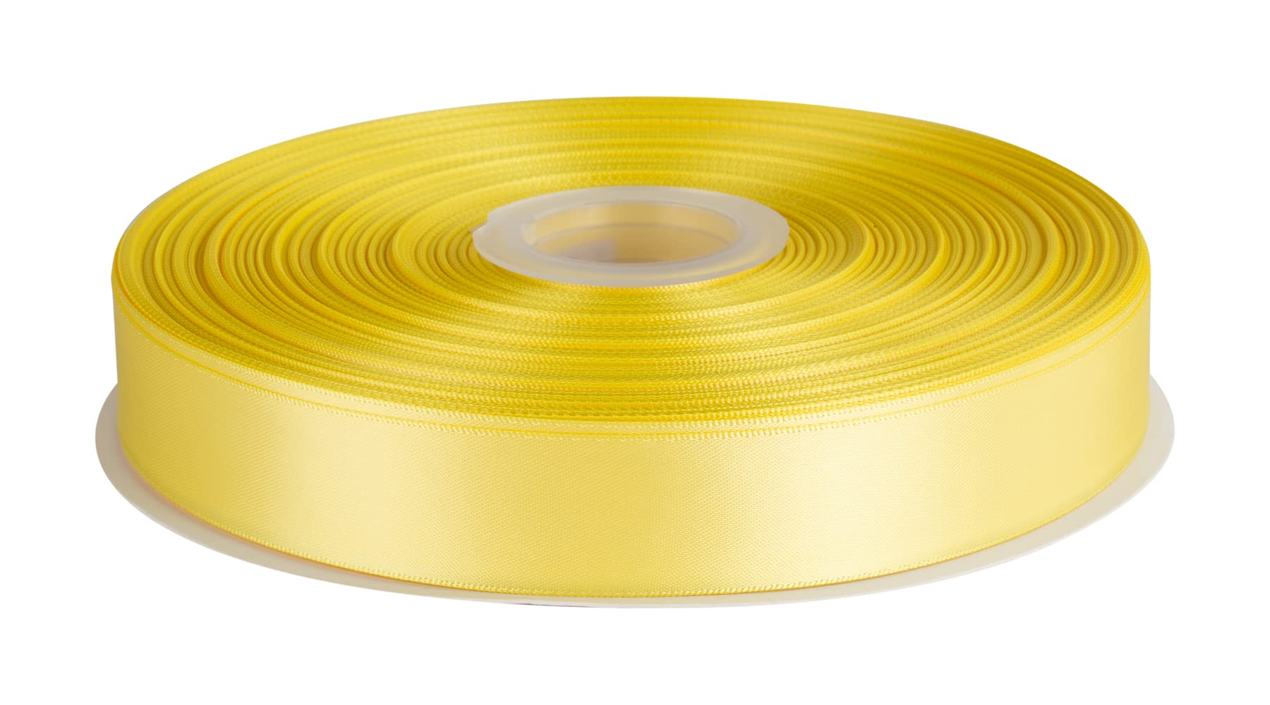 Double Faced Satin Ribbon, 25mm X 91M, Solid Polyester Ribbon for Gift Wrapping, Crafts, Wedding Party Ceremony Decoration, Floral Arrangement, Sewing (Lemon)