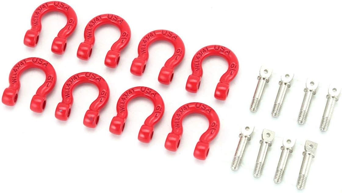 8pcs 1/10 Metal Trailer Hook Shackle Rescue Hook for 1/10 RC Car Model Spare Parts Axial SCX10 90046 D90 CC01