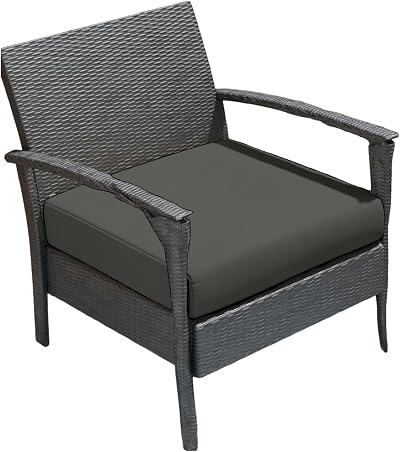 Crescent Textile Outdoor Rattan Chair Seat Pads Cushion Gray 60x60x5cm