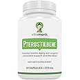 VitaMonk Pterostilbene 150mg Capsules No Artificial Fillers - Soy Free Trans-Pterostilbene Supplement which Promotes Healthy Aging and Longevity - 60 Veggie-Caps - Improved Resveratrol