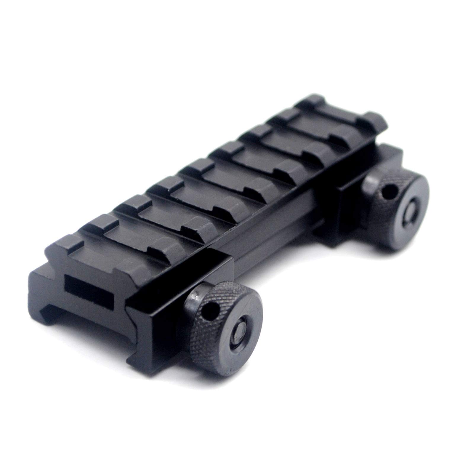 TRIROCK see-through Low Profile 8 Slots Picatinny Riser Extension Weaver Dovetail Weaver Rail Scope Mount Base Adapter Base fits 21mm Rail for Optics