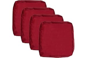 Sqodok Outdoor Cushion Covers 22x20, 4Pack Patio Cushion Covers Replacement Waterproof Cushion Seat Slicover for Sectional Sofa, Wicker Chair, Burgundy