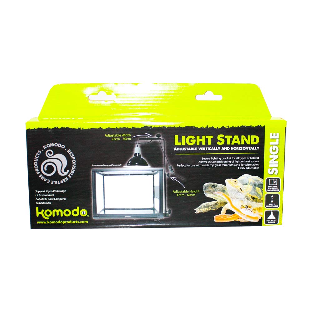 Komodo Single Light Stand with Tightening Bolts & Heavy Bottom Plates Provides Heat & Light for Tortoise Tables
